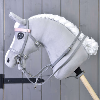 Set similpelle grigio - briglia, redini e martingala