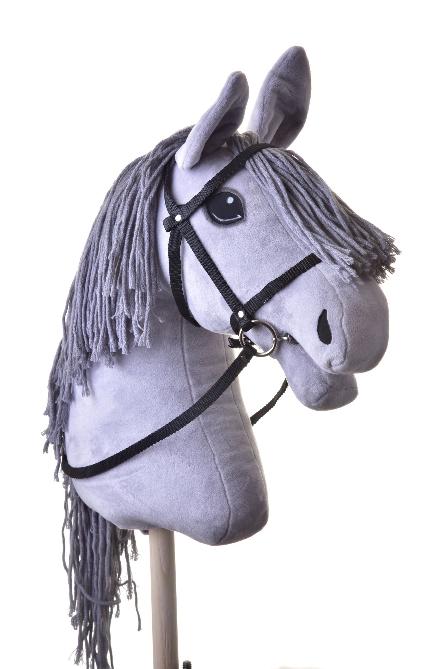 Black bridle with reins from strap